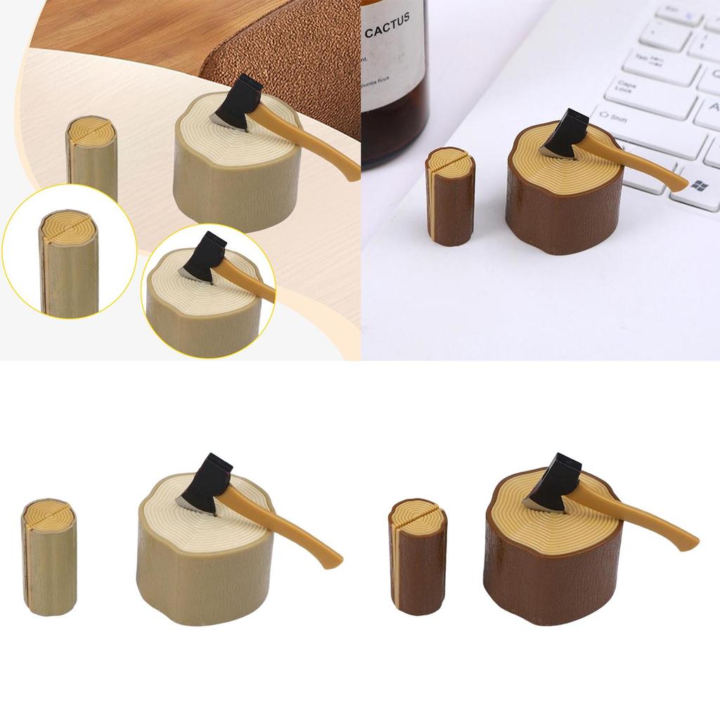 1/12 Scale Mini Garden Accessories Set and Wooden Stake, Terrarium Figurine