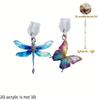 2D Flat 2pcs Beautiful Dragonfly and Butterfly 2D Plane Drawing Acrylic Mobile Phone Dustproof Plug