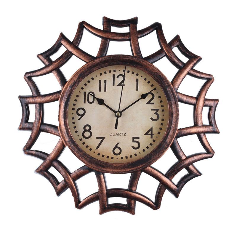 

25СМ Ретро Кварцевые Часы Простые Креативные Часы для Гостиной Искусство Ностальгические Бесшумные Художественные Настенные Часы 25CM [retro wall clock] style 4