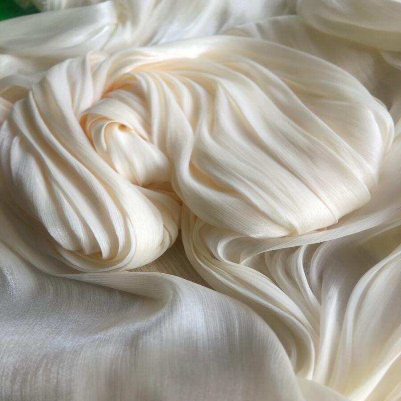 Nastro Iridescente Organza Pieghettato Tessuto Morbido Liscio Lucentezza Texture Raso Tessuto Fai da Te Abito Hanfu Costumi di Scena