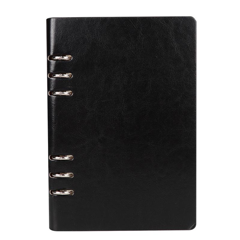 A5 Leather PU Hollow-out 6-Hole Business Diary Notebook A5