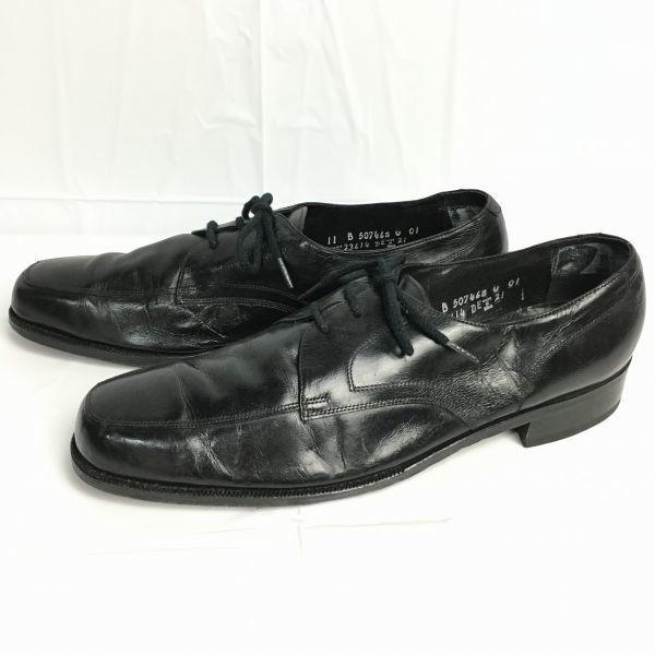 80er-90er Vintage Florsheim U-Tip Businessschuhe Größe 11B 27.5-28.5 Schwarz Herren(GEBRAUCHT)