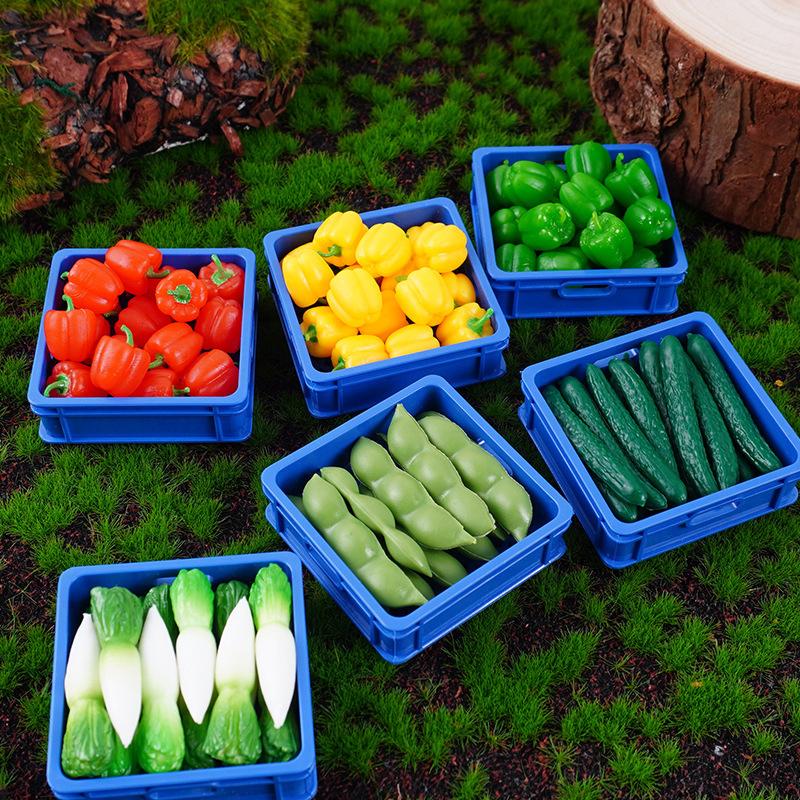 10Pcs Mini Artificial Vegetables Chili Cabbage Edamame Cucumber And So On Home Kitchen Decoration Holiday Gift