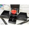 Rose Flower Jewelry Box Exquisite Ring Necklace Gift Case for Valentine's Day Anniversary WeddingBlack
