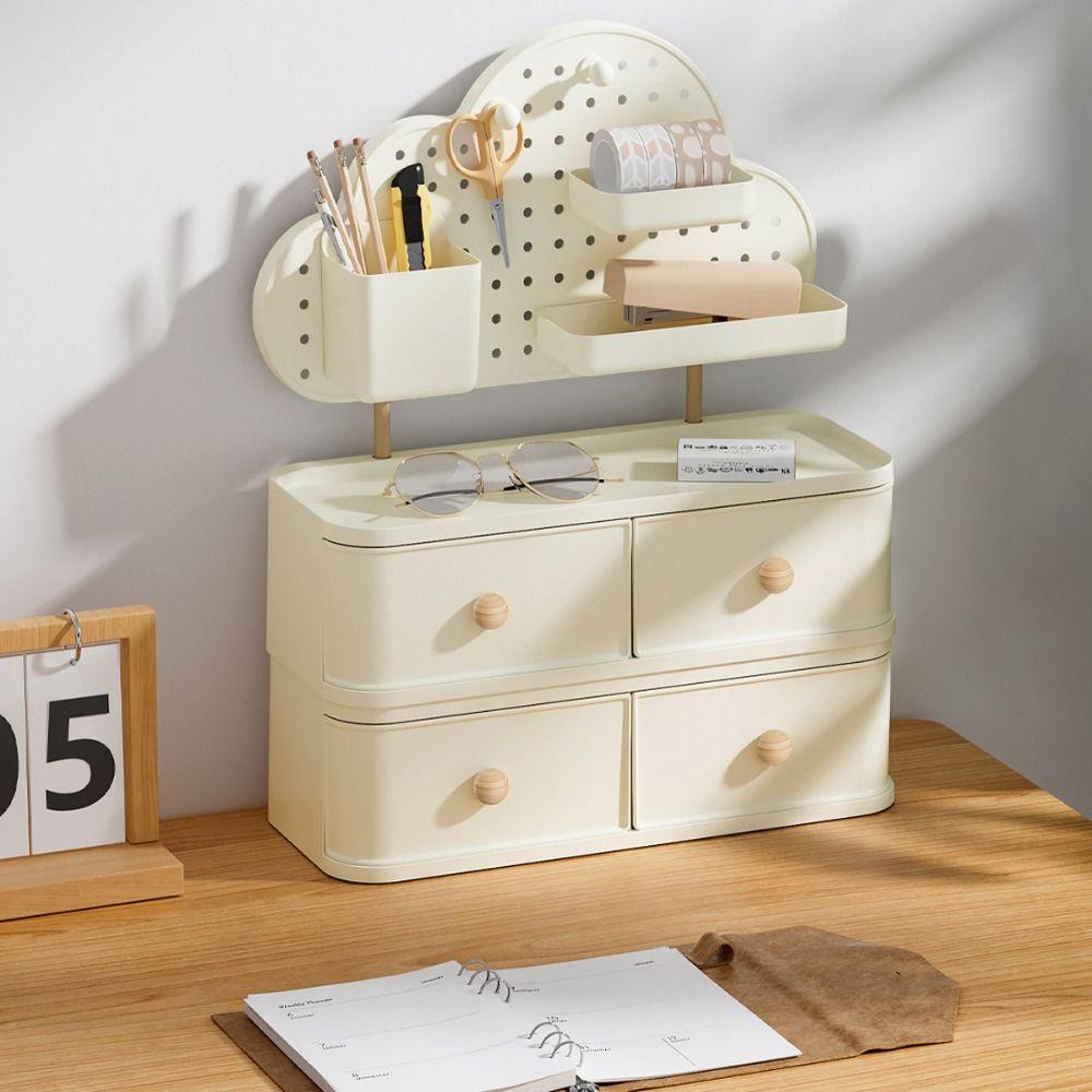 

Drawer Style Desktop Storage Box Cloud Shape Desk Storage Box New Hole Board Storage Rack Desktop Single Layer
