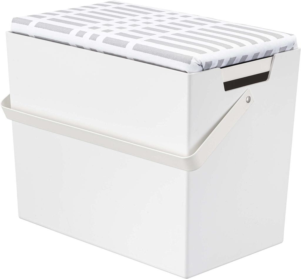 Yamazaki Scandinavian Living Standard Iron Storage Case with Checkered W33 x x cm Portable with Product 5459 (Yamazaki) Lid, Gray, Approx. D20.5-20