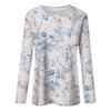 Damenmode, lässig, mit Blumenmuster, Rundhalsausschnitt, langärmeliges Pullover-Oberteil