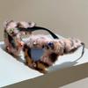 KAMMPT Furry Cat Eye Sunglasses with Rhinestones Women Cute Winter Outdoor Decor Shades Trendy Handmade Woolen Rim Sun Glasses
