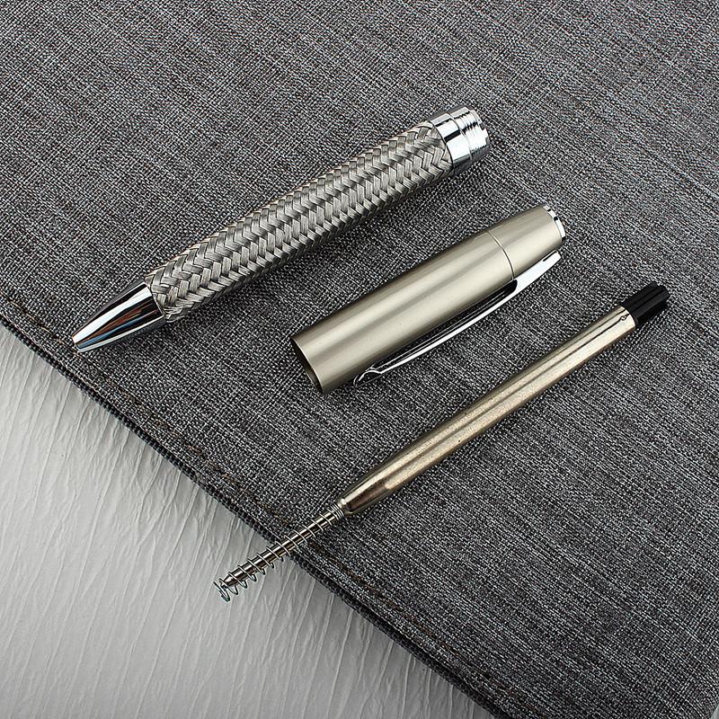 New Luxury Metal Ballpoint Pen Steel Wire Weaving Pen Ballpoint Pen Lettering School&Office Supplies