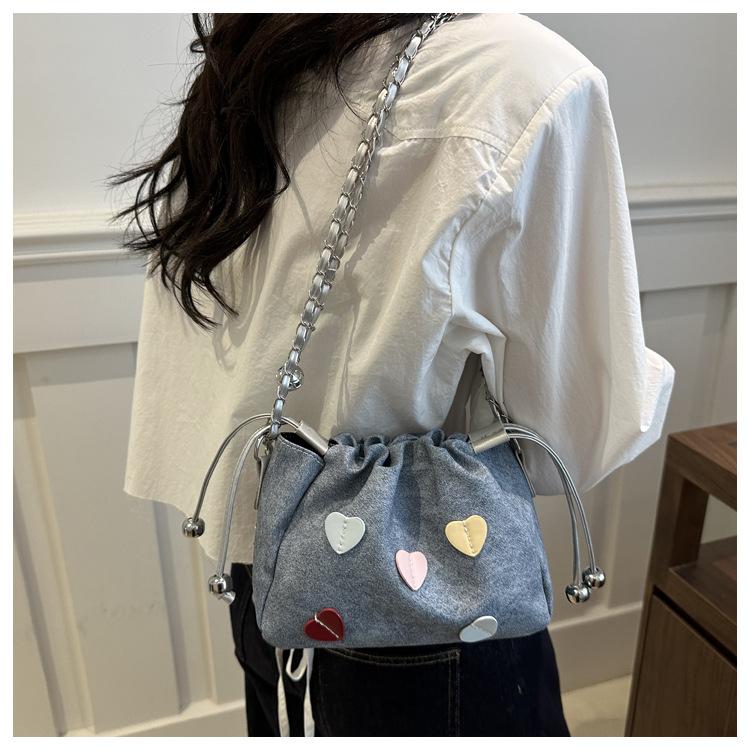 Faux Leather Bucket Bag for Women, Trendy Shell Shaped Shoulder Purse, Cute Love Lock Clutch Crossbody Bag