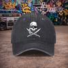 Pc Unisex Piratenkopf Vintage Gewaschene Baseballkappe UnisexS Trendige Mütze Vielseitige Schirmmütze Lustiger Aufdruck Einzigartiges Geburtstagsgeschenk