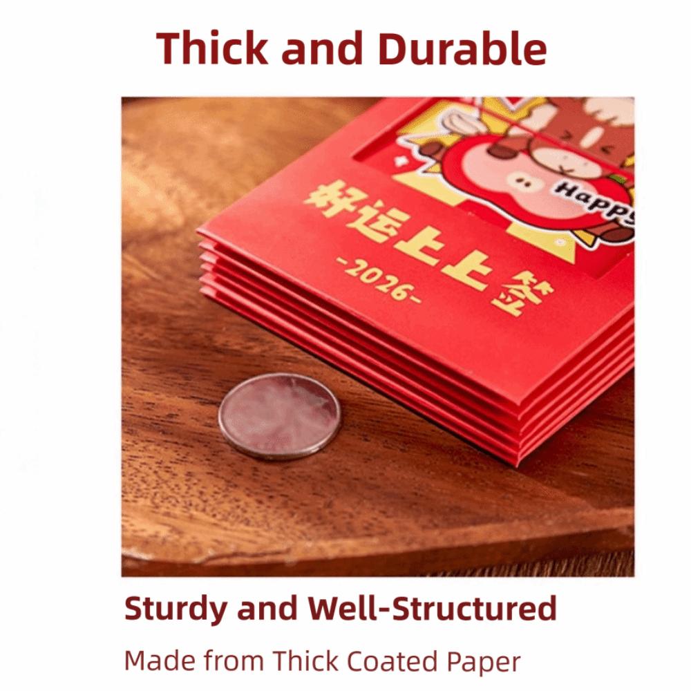 6Pcs/Set Paper Craft 2026 Horse Year Red Envelope 2026 Horse Year Red Pocket  for Chinese New Year