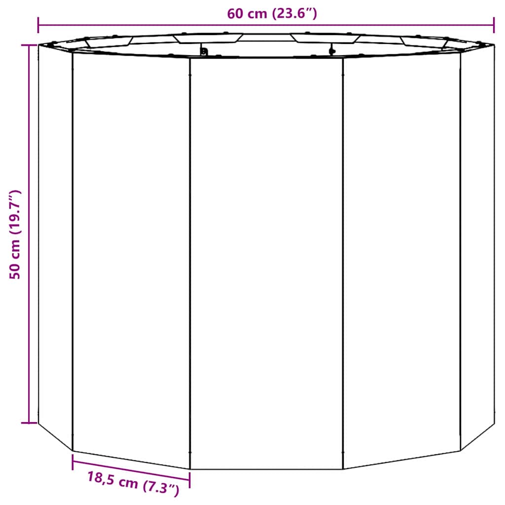 Plant Pot Silver 60 X 60 X 50 Cm Galvanized Steel