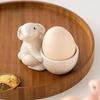 Ceramic Rabbits Shape Egg Cup Cute Bunny Shaped Egg Stand Holder Tabletop Ornaments Hard Boiled Egg Holder Container Egg Tools