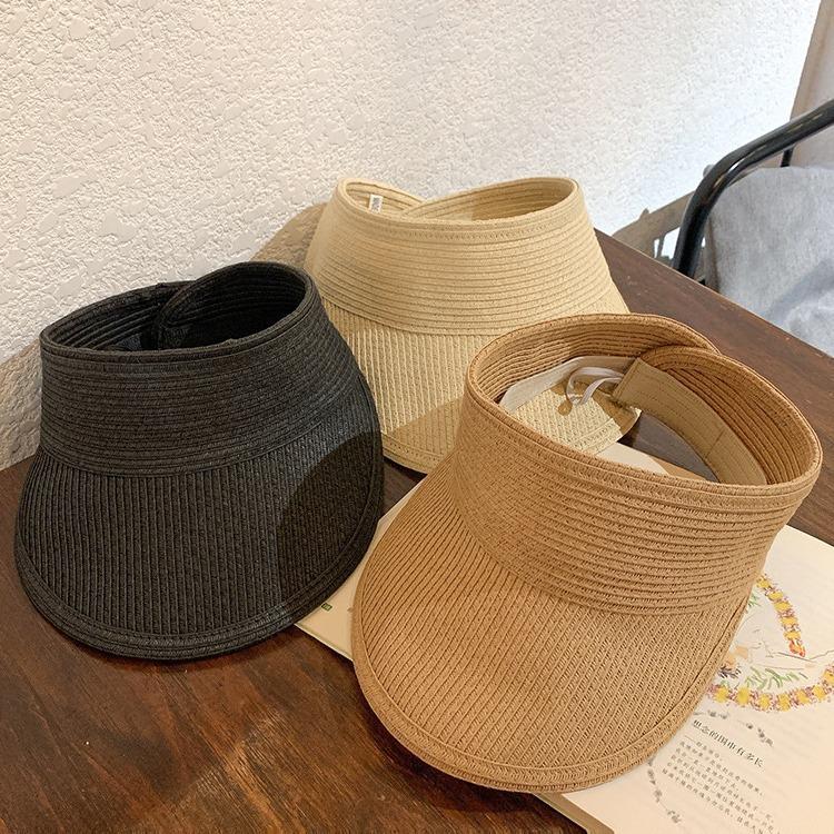 Export Grade Straw Empty Top Hat Summer Women's Outdoor Sunscreen Foldable Portable Braided Straw Hat New Sun Hat
