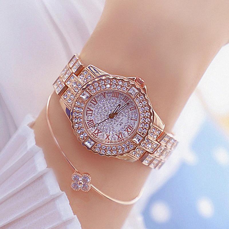 AUP1 Damenuhren Diamant Gold Uhr Damen Armbanduhren Luxusmarke Strass Damen Armbanduhren Weiblich Relogio Feminino