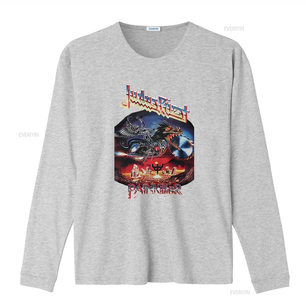 Heavy Metal Band Judas Priest Painkiller Cotton T Shirt for Men Rock Music Fans vintage Washed Stylish Versatile Soft homme