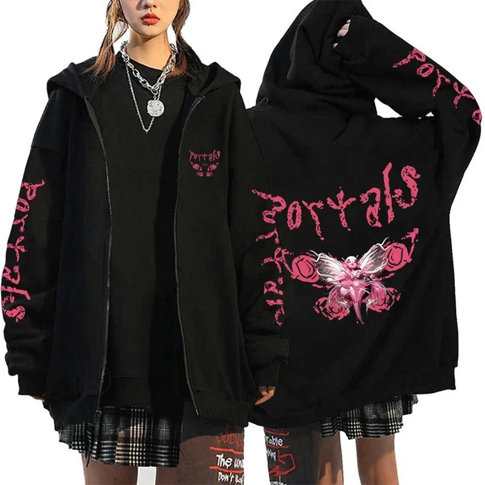 Felpa con Cappuccio e Zip Casual da Uomo e Donna Felpa Hip-hop Streetwear Giacca con Zip Giacca Y2K