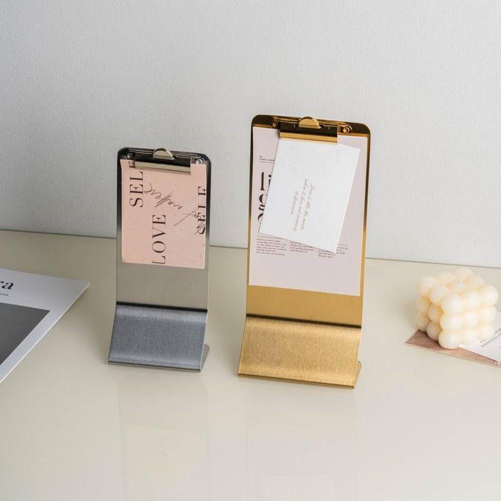 Vertical Design Menu Clips Metal Hard Plate Vertical Clipboard Cafe Application