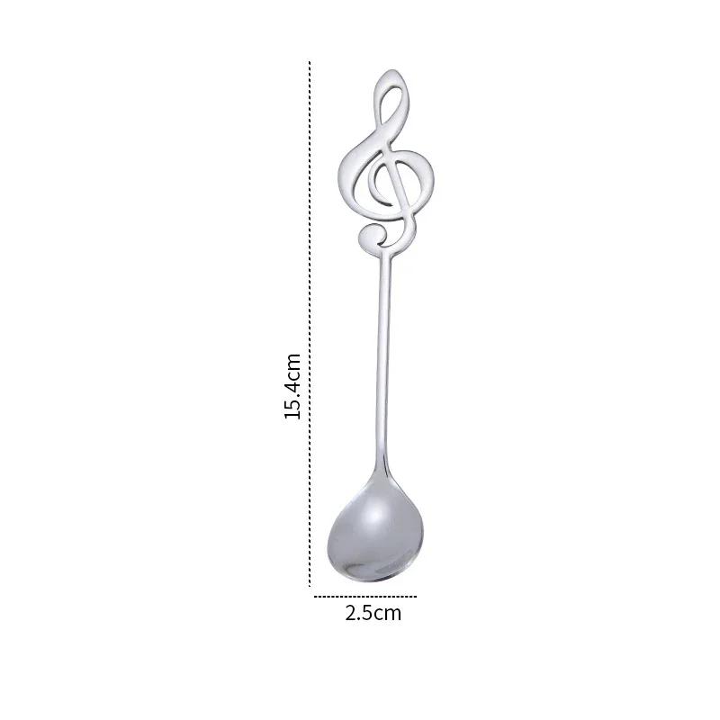 

10PCS 304 Stainless Steel Musical Notes Coffee Spoon Stirring Cup Spoon Music Stick Ice Cream Gift Spoon Kitchen Accessorie 10PCS серый