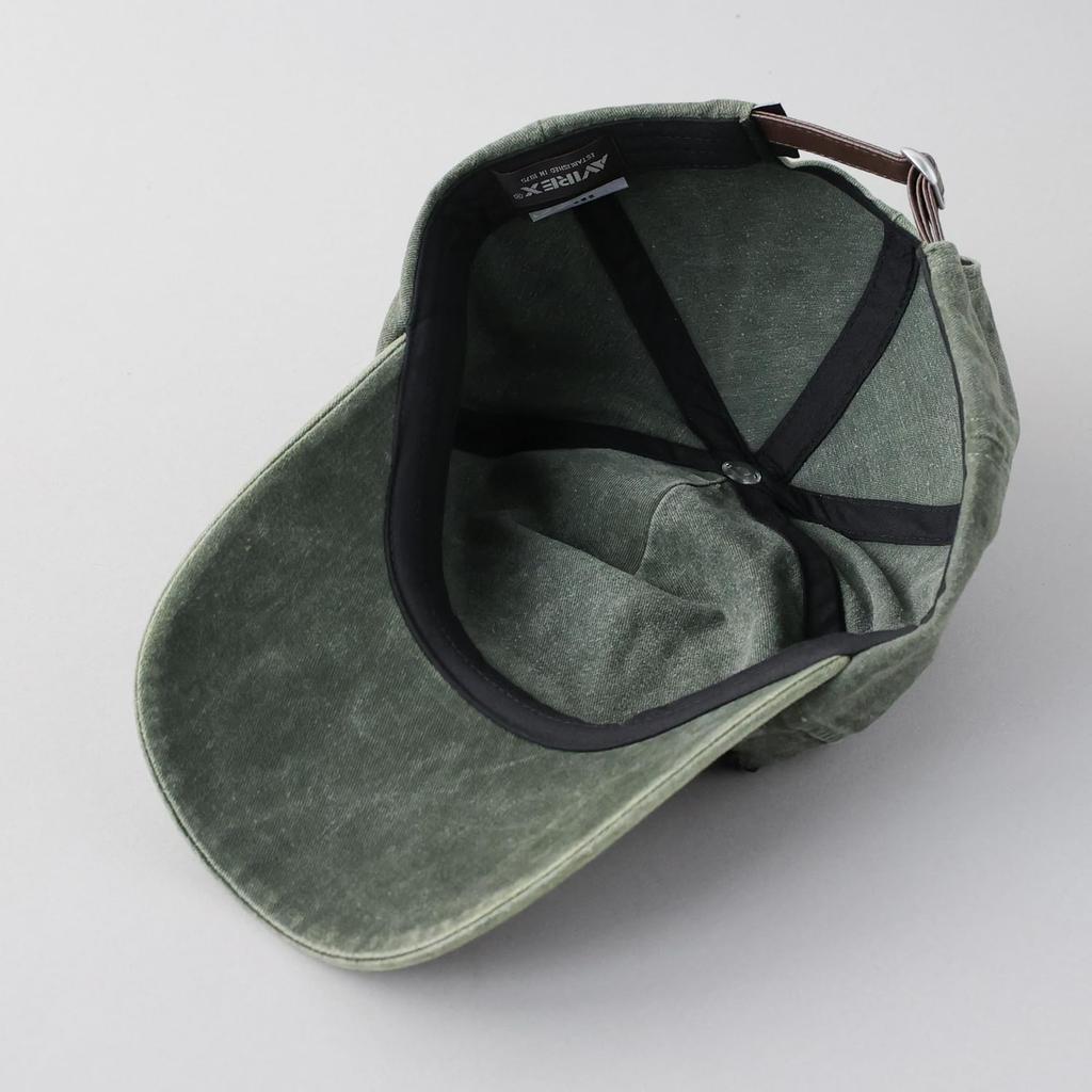 Avirex Military Felt Pigment American Casual Summer Baseball 067 Men's Cap, Low-Profile Cap, Embroidered, Style, Cap, Khaki,