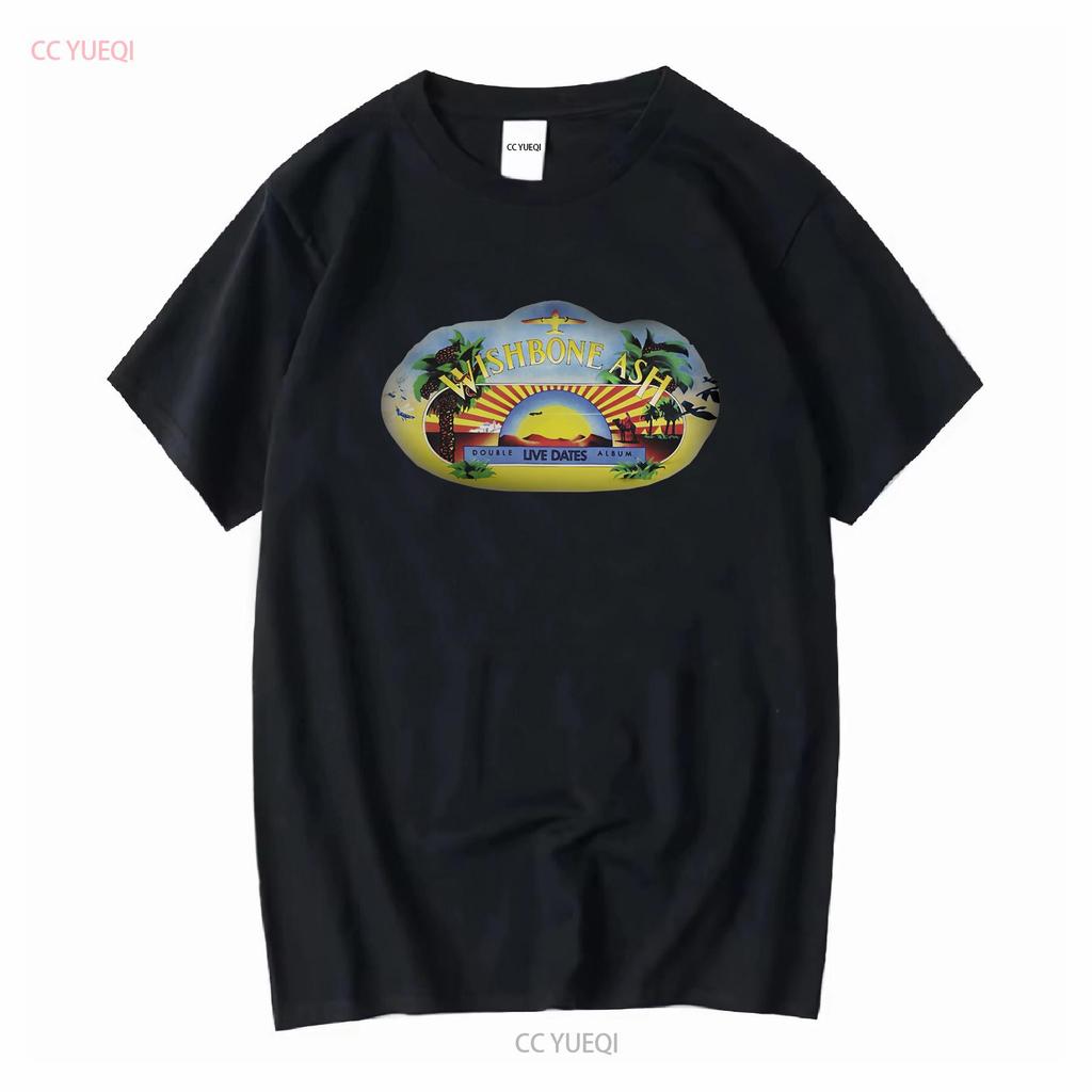 Wishbone Ash Live Dates T Shirt Black Vintage Washed Streetwear Comfortable Unisex Homme Casual Stretched Graphic Stylish
