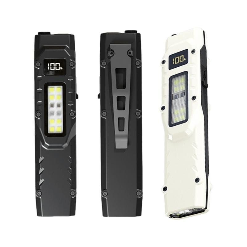 Portable Flashlights with Pen Clip Pocket Light Rechargeable Tactically Flashlights Waterproofs Outdoor Emergency Light