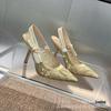 Lace Embroidery Women's Sandals - 2024 Autumn: Hollow Pointed Toe, Bow Detail, Cat Heel, Open Back