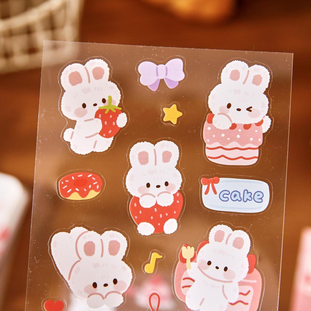 4sheets Kawaii Cartoon Animal Stickers DIY Diary Scrapbook Decor Journal Aesthetics Stationery Supplies
