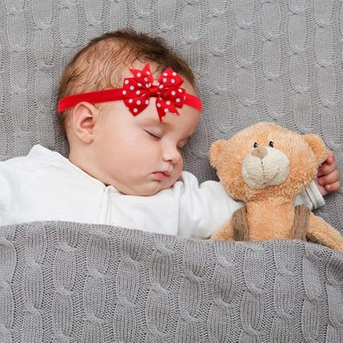 Soft and Elastic Bow Cotton Headband for Newborns and Infants (Pack of 10) - Multicolor