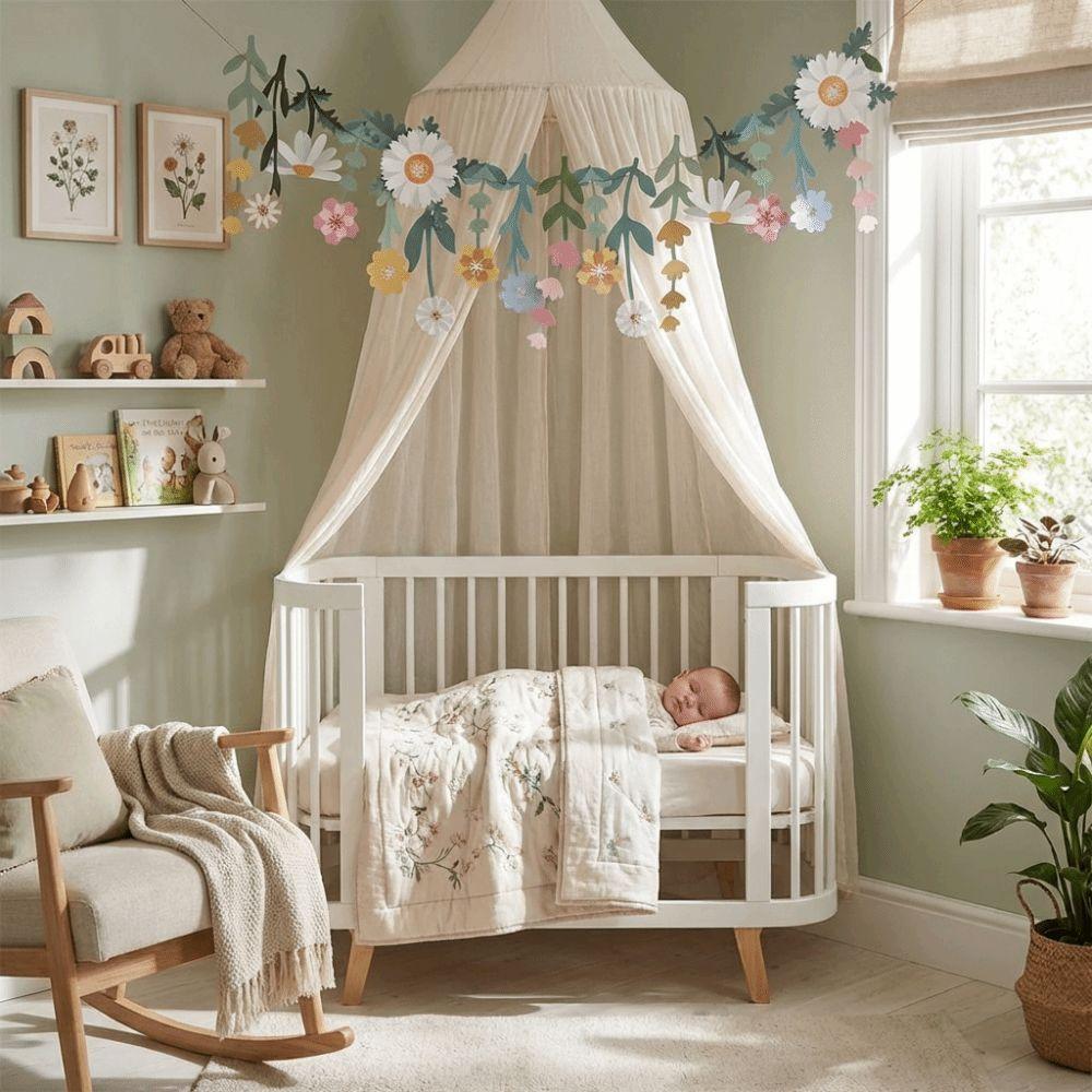 Double Sided Flower Leaves Garland Spring Theme Floral Hanging Flag  Festival Celebration