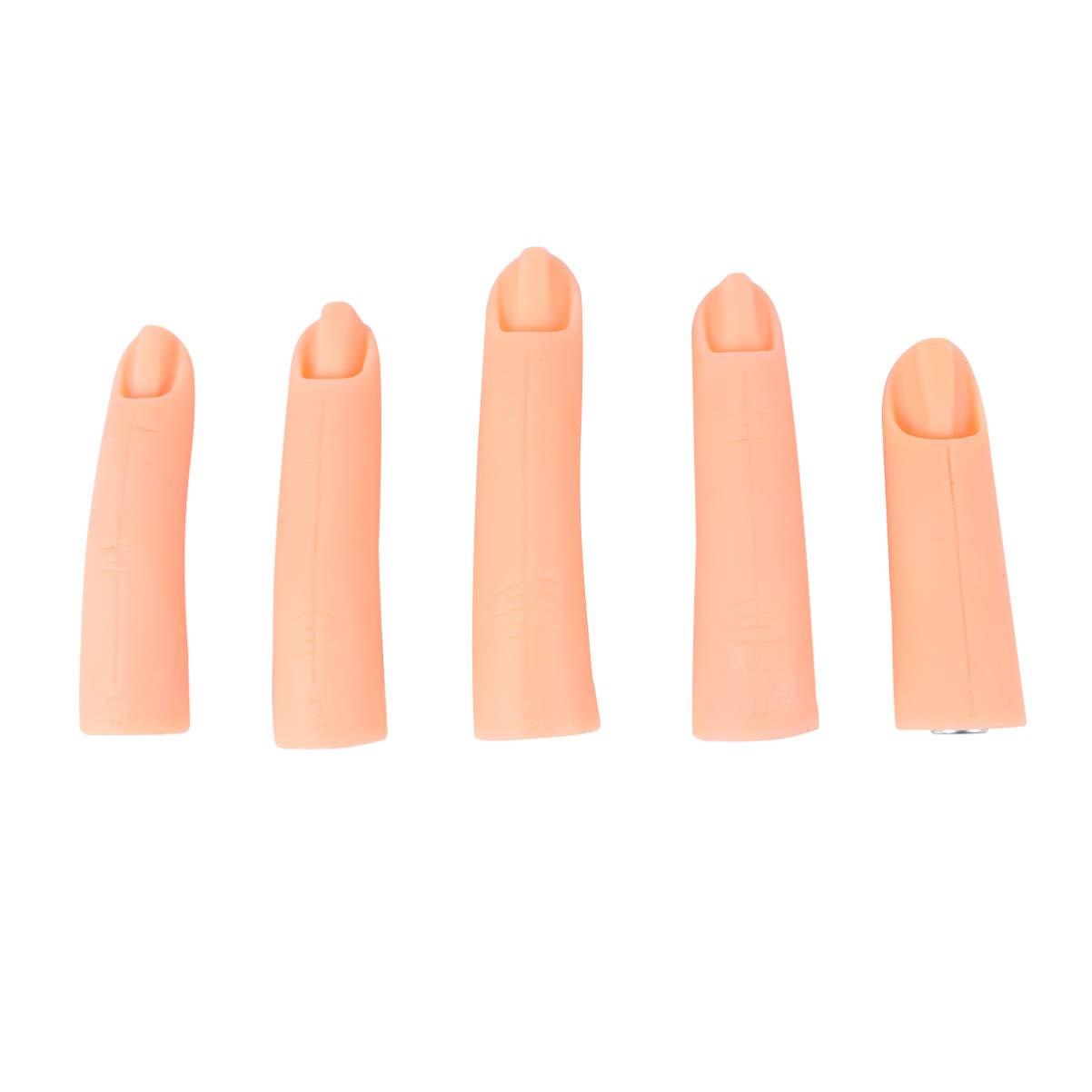 

Flexible Nail Art Tool Silicone Nail Art Training Hand Practice Model Manicure Fake Fingers 5Pcs/set