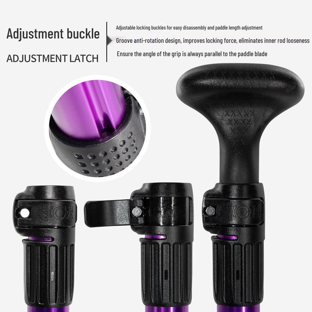 KOETSU S08 Aluminum Alloy Anodized SUP Single-Head Kayak Paddle, Three-Section Paddleboard Accessory