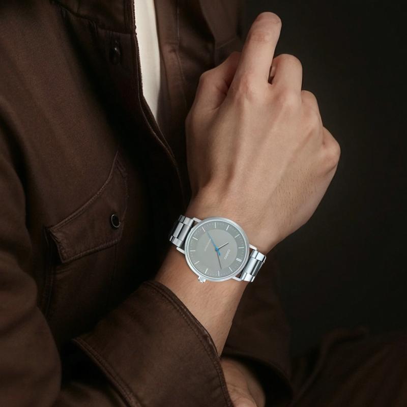 

CASIO G-SHOAC series life waterproof Quartz Steel Strap men s watch gray dial MTP-VT04D-8E сірий колір