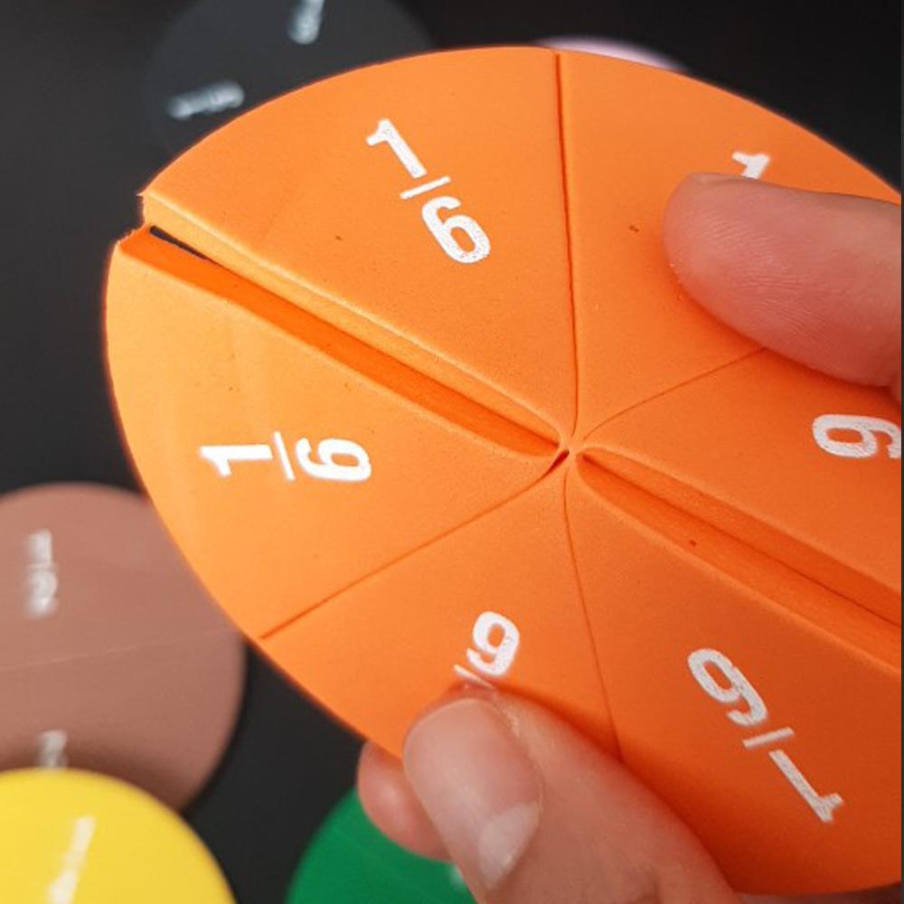 51 Stück/Set EVA Bruchinstrument Demonstrator Runde Form Montessori Mathe Lernspielzeug Kinder Schüler Lernen Mathe Werkzeuge