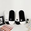 Summer Socks, Sweet Ladies' Embroidered Bow Color-matching Boat Socks, Silicone Anti-slip Shallow Mouth Invisible Cotton Socks, Boneless
