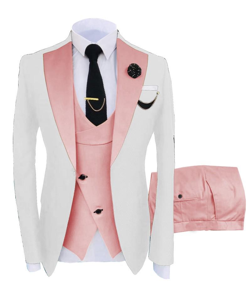 2025 European & American Men's Three-Piece Suit Set - Business, Banquet, or Groomsmen Attire