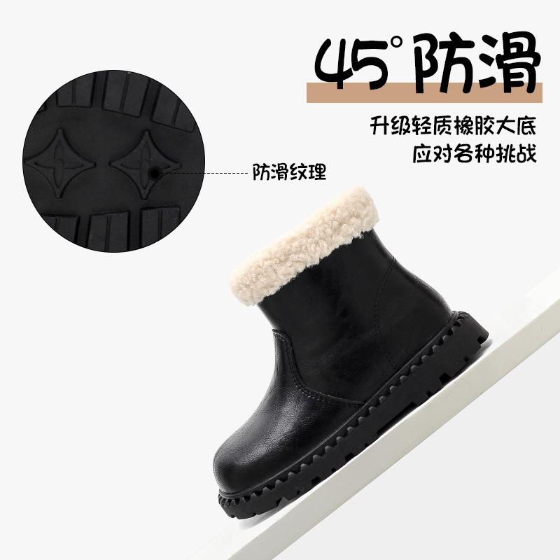 Girls shoes children's Martin short boots 2025 autumn and winter new velvet cotton shoes winter baby snow boots