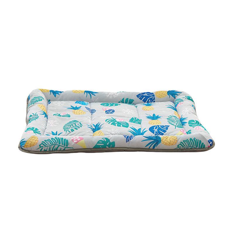 Pet Cool Pad Square Dog Paw Print Comfortable Breathable Cat Mat Cool Cat Nest Pet Printed Ice Pad Pet Supplies Summer Dog S 50X40CM