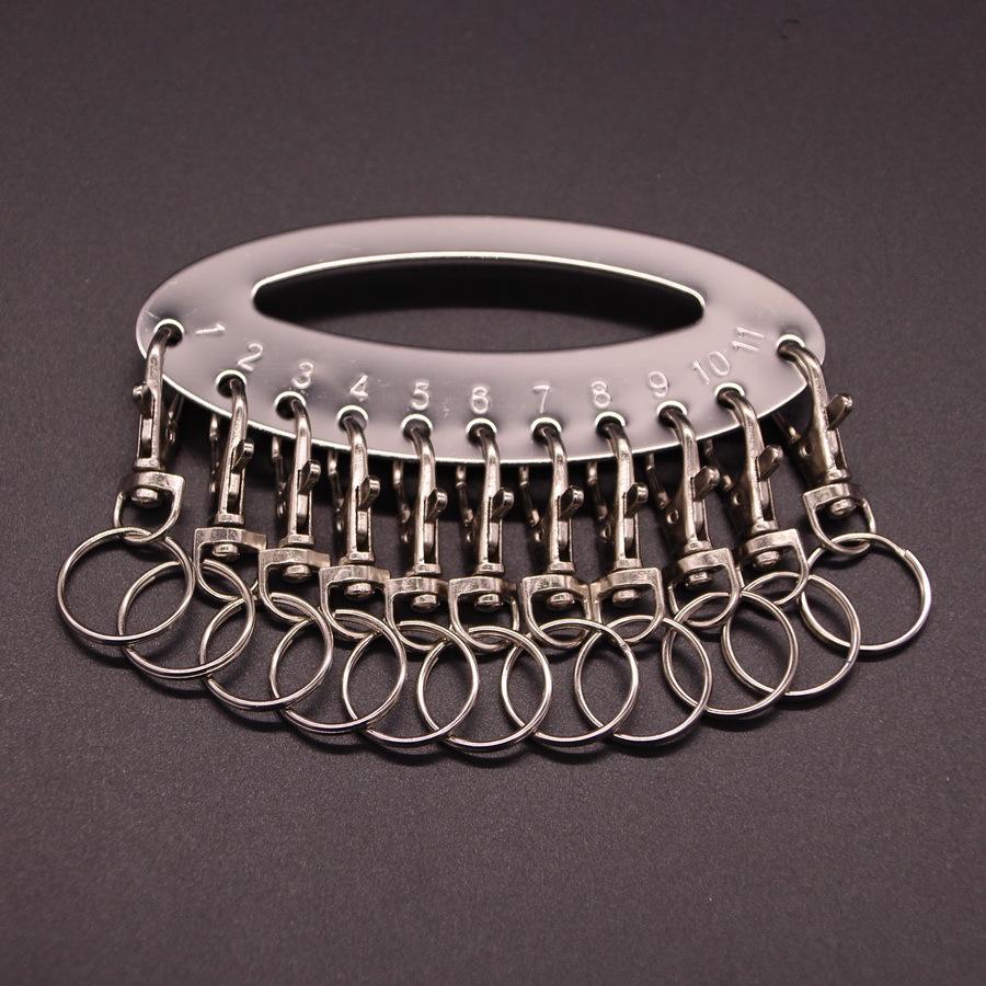 Stalowy Organizer na Klucze z Tablicą do Pisania, Brelokami do Kluczy i Żelaznym Pierścieniem