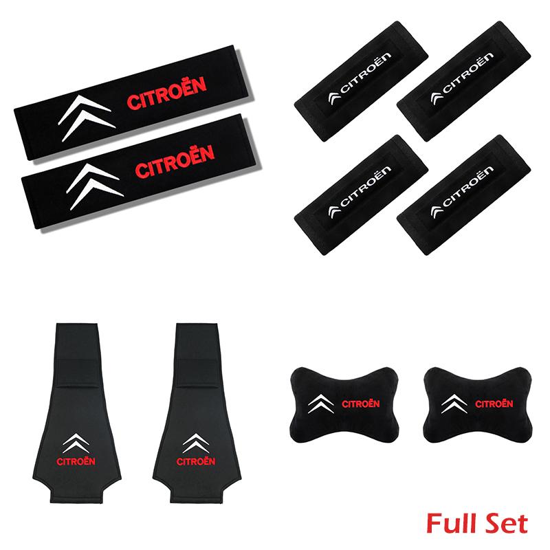 Auto-Nackenkissen Auto-Innenraum passend Sicherheitsgurtpolster Kopfstützenbezug Für Citroen C4 C3 C5 C1 C2 Berlingo C-Elysee C4-Picasso