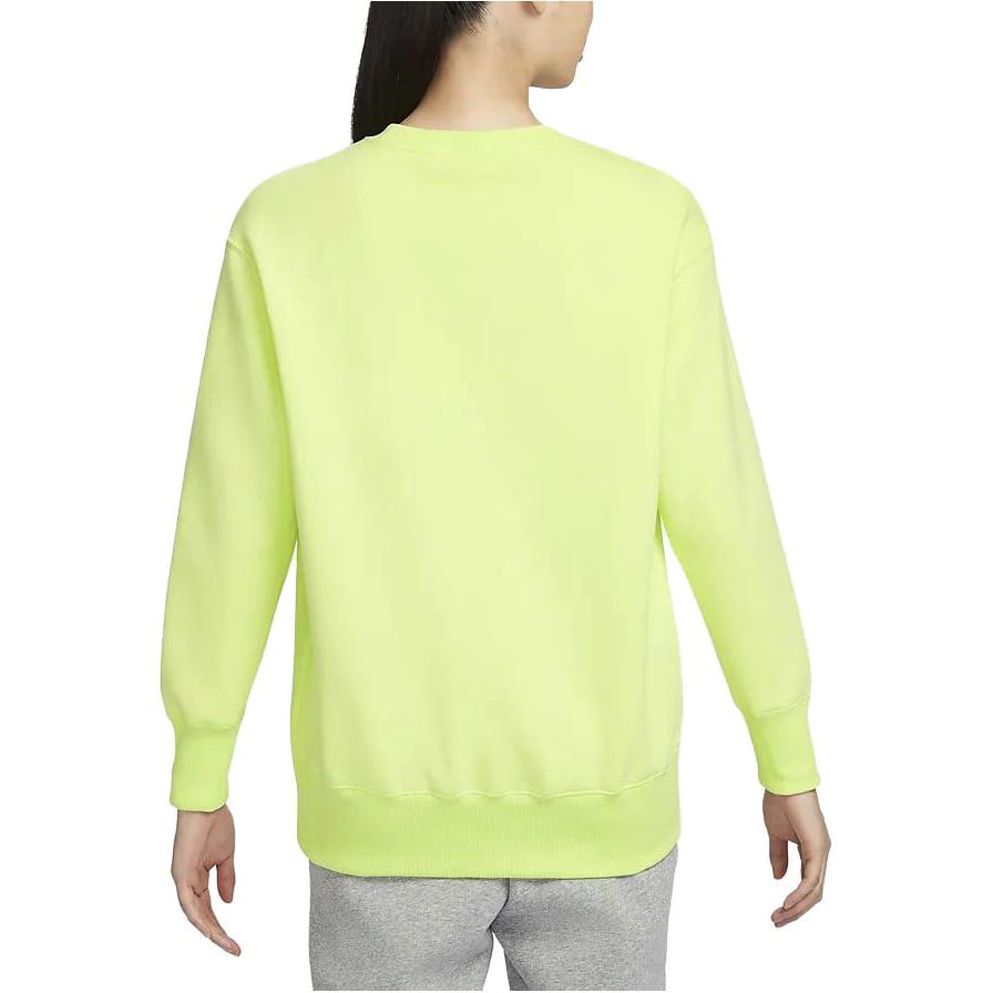 Nike Ropa Deportiva Phoenix Forro Polar Color Sólido Cuello Redondo Forrado de Polar Corte Holgado Sudadera para Mujer Limón Claro DQ5734-736