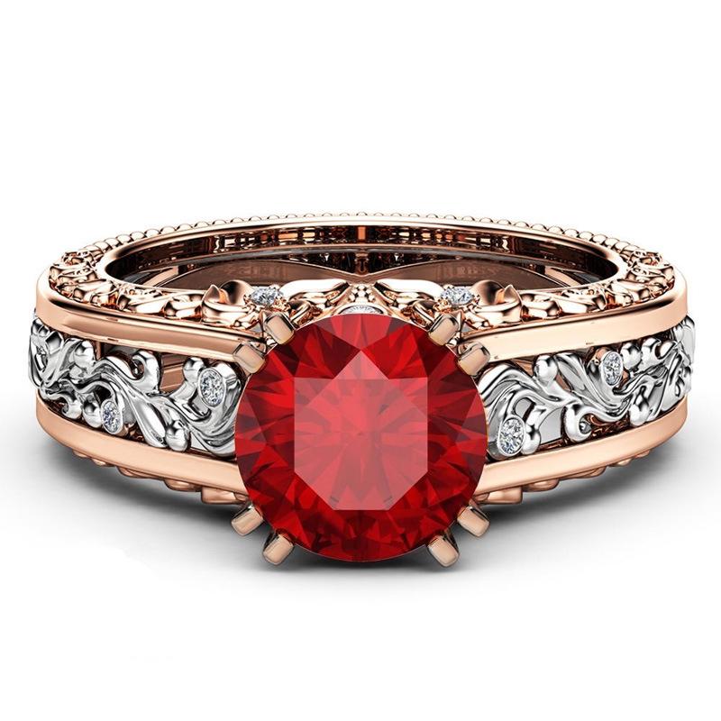 Trendy Two-Tone Ladies' Ring: 14k Rose Gold-Plated Alloy