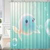 1pc colored small fish pattern shower curtain with hook, bathroom partition, bathroom accessories, home decoration