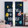 2pcs,2D Plane Printing Pattern Curtains Believe In Your Self Durable Polyester (without Rod) Festive for Various Rooms,