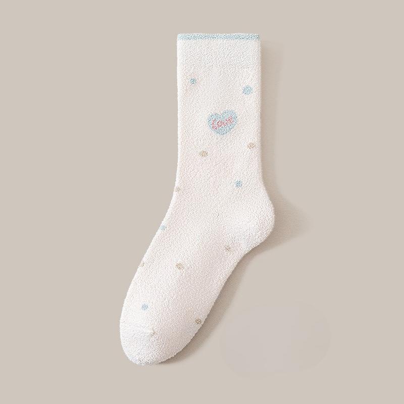 Winter and Autumn Thick and Warm Half-Size Fleece Women's Non-Loose-Material Mid-Calf Stockings Postpartum At-home Maternity Stockings