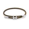 Bracciale in Acciaio a Forma di H: Acciaio Inossidabile Regolabile, Oro 3D, Impermeabile, Resistente al Sudore, Design a Corda