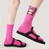 5Pairs Renaissance Style Art Mid-Calf Socks, Animal Print Cute Design,Home Leisure Activities Wear With Skate Shoes Casual Shoes