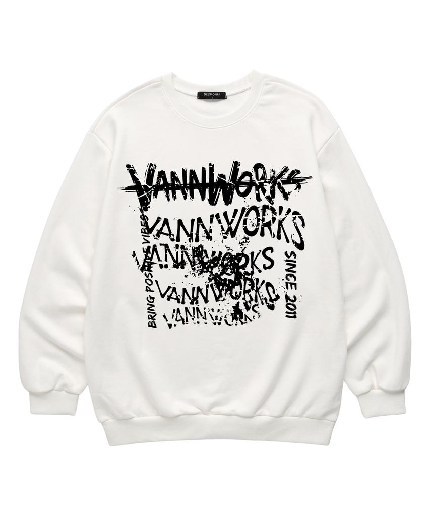 VANNWORKS Mess Logo Sweatshirt (Vls0054) White (Type A)