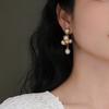 Vintage Pearl Stud Earrings Women Gold-Tone Copper Post Elegant Retro Minimalist Jewelry Winter 2025 Collection